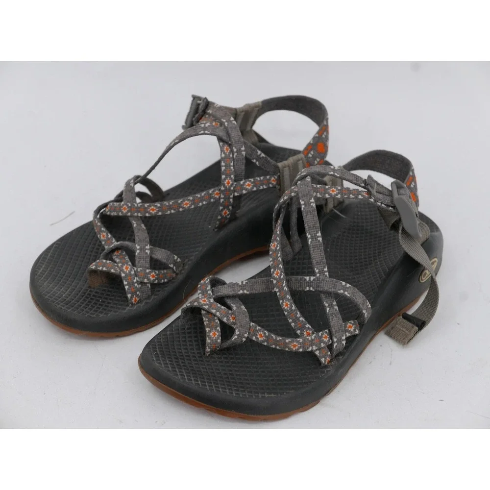Chaco ZX2 Floral Sandals Gray Strappy Adjustable Hiking Womens Size 8 EU 38.5